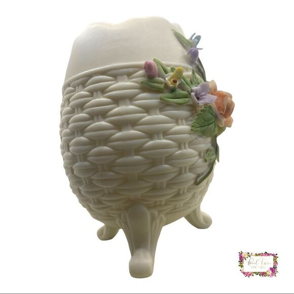Vintage LEFTON China Floral Egg Vase Hand Painted Collectible - Picture 12 of 14